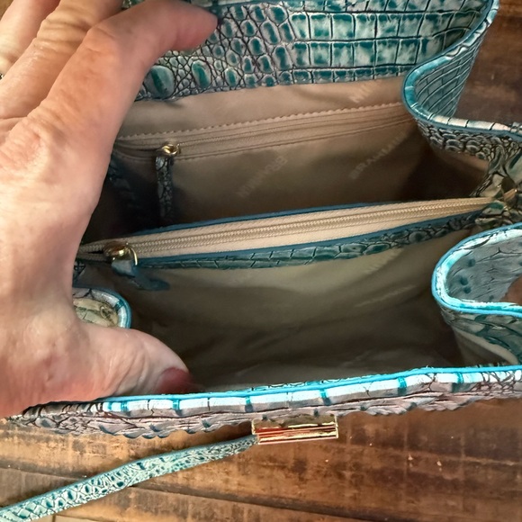 Brahmin Teal Croc-Embossed Crossbody Bag - Picture 5 of 6